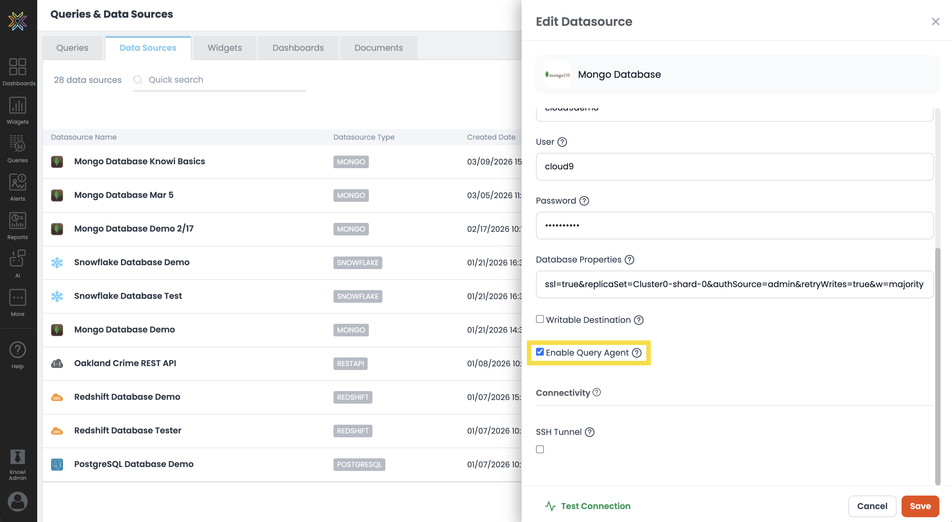 Enable Query Agent